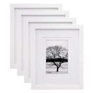 CHINEE Picture Frames Made of Solid Wood High Definition Glass for Table Top Display and Wall Mounting Photo Frame White