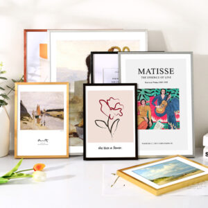 CHINEE Small Size 5 Inch Thin Narrow Edge Aluminum Metal Picture Frame Hanging Wall Puzzle Photo Frame