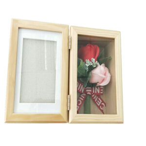 CREATIVE Open Window 3×4 Inch Front Hinged Shadow Box Photo Frame with Pine Wood & MDF Backboard Customizable Color