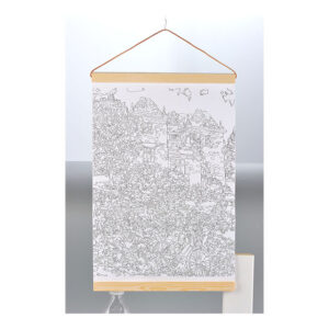 Cartoon Style Light Wood Wooden Magnet Canvas Artwork Print Dowel Poster Hangers Frames Hanging Kit Fabric Material Painting
