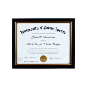 Certificate Frame With High Definition Glass 8.5 By 11 Picture Diploma Document Frames For Wall And Tabletop Black 5 Pack