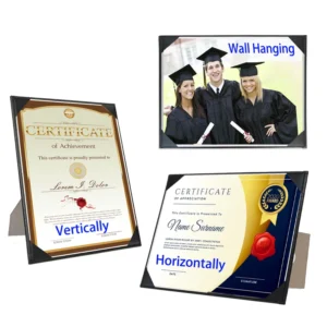 Certificate Frames 8.5 x 11 Black Fits Diploma 8.5 x 11 Document Degree Picture Award Frame for Tabletop or Wall Display