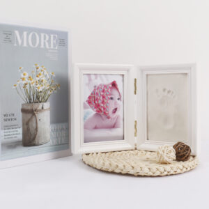 Children’s Baby Hand Foot Wood Painted Letterpress Printed Waterproof Modern Memorial DIY Photo Frame Gift Aizhiyin Square