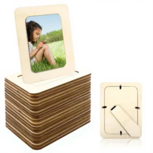 Children’s Educational Handmade DIY Snowflake Mud Ultra Light Poplar Wood 6 Inch White Embryo Photo Frame