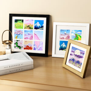 Children’s Handmade DIY Oil Painting Square Wooden Frame for Table Photo
