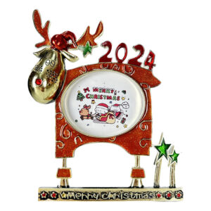 Christmas Deer Antler Photo Frame 4x6in Metal Snowflake Wall Desktop Display with Tempered Glass Festive Home Decor Gift