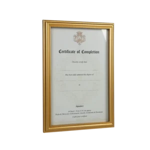 Classic Gold Plastic A4 Document Frame 210x297mm Durable Certificate Diploma Frame for Home Office Wall Decor