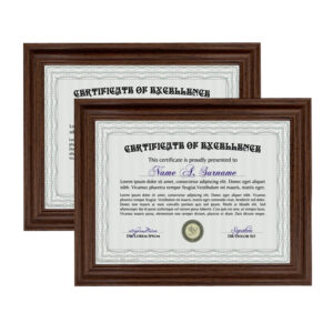 Classic MDF Wood Certificate Frame Wall Mount Diploma Photo Display for Office School Awards Home Decor