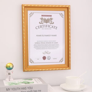 Classic Plastic Customized Color European Style Gravure Printed Rectangle Photo Frame for Documents Certificates