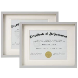 Classic White 11×14 UV Printing Tempered Glass MDF Customized Logo Graduation Diploma Frame for Certificate Degree Document