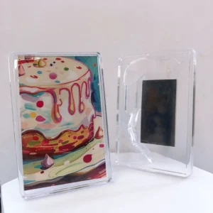 Clear Display Frameless Plastic Fridge Magnetic Photo Frame Home Decor