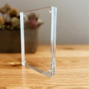 Clear Magnetic Acrylic Photo Frame Double Sided Frameless Desktop Picture Holder TShape Perspex Sign Stand for Office Home Frame