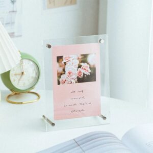 Clear Square Acrylic Tabletop Stand Eco Friendly Versatile Office Supply and Stylish Photo Frame for Home and Workspace Decor
