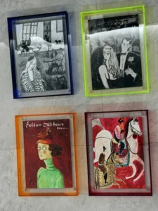 Colored Acrylic Floating Frame Double Sided Clear Photo Frame for Wall Hanging Tabletop Poster Display