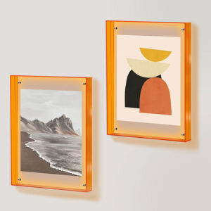 Colored Acrylic Wall Photo Frame with Standoff Screws Double Sided Floating Display Custom Size Logo Available