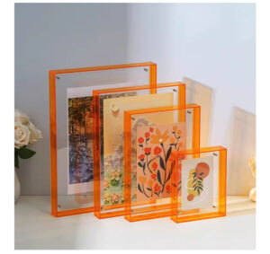 Colorful 11x14cm Acrylic Floating Picture Frame Neon Translucent Colorful Decorative Photo Frame for Tabletop Display