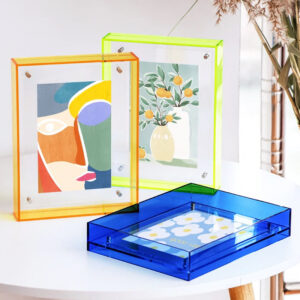 Colorful Acrylic Photo Frame High Transparent Magnetic Picture Frame for Wall Tabletop Home Decor