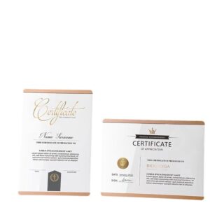 Completion Award Certificate A4 Document Metal Wooden Border Certificate Frame Bulk for Tabletop Display