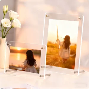 Create Advertising High Quality Classic Block Photo Frames Custom Sizes Polished Surface Acrylic Display Rack