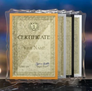 Creative Crystal Photo Frame A4 5×7 6×8 Inch Patent Certificate Frame Bedside Transparent Glass Photo Frame