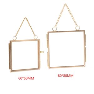 Creative DIY Chain Retro Metal Photo Frame High Translucent Glass Photo Frame Specimen Folder 2 Size Optional