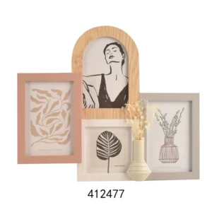 Creative Design Eco Friendly 4X6 and 4X4 Inch Wooden Photo Frames UV Printed Vertical Wall and Desk Display for Photos Collage