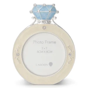 Creative Diamond Ring Wedding Photo Frame Silver Plated Enamel Picture Frame 2.5×2.5 Inch Rhinestone Jeweled Favors Bulk