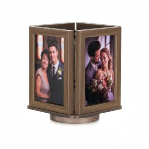 Creative Wedding Frame Gift Ornaments Creative Wooden Greeting Card Photo Display Frame Engineered Wood Rotating Photo Frame