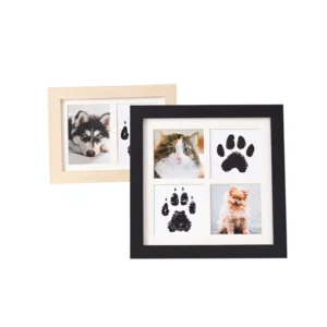 Cross Border Dog Cat Footprint Handmade DIY Wash Free Ink Pad Handprint Two Four Grid Square 8 Inch Memorial Photo Frame Display