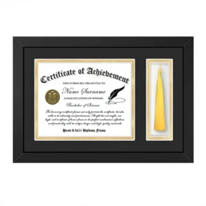 Cross border Certificate Photo Frame American Style Handmade Black Wooden MDF A4 Wall Hanging Picture Frame