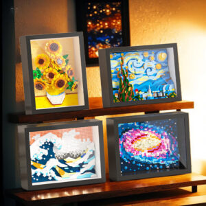 Cross border World Famous Painting Micro particles Puzzle Block DIY Toy Starry Sky Van Gogh Sunflower Dream Photo Frame ABS 14+