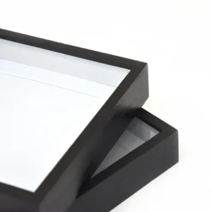 Custom 16x16cm Black Wood Modern 3D Shadow Box Display Frame for Artistic Photo & Picture Wall Decor