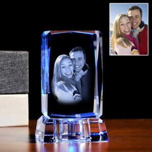 Custom 3D Laser Engraved Love Square Crystal Photo Frame Cube Personalized Glass Cube for Wedding Gift Other Crystal Crafts
