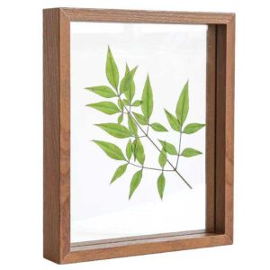 Custom 4×6 Double Sided Picture Floating Frame Natural Wood and Glass for Displaying Paintings or Photos
