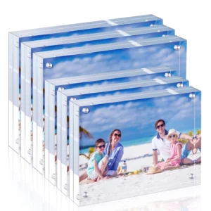 Custom 5×7 Inch Clear Plastic Digital Photo Frame Eco Friendly UV Printed Fashion Wedding Luxury Magnetic Crystal Home Decor