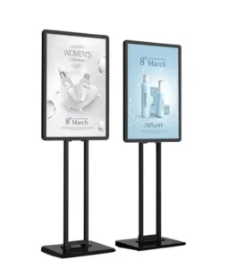 Custom A1 Poster Steel Frame Floor Stand Display with UV-Resistant PVC Cover Strong Anti-Wind Advertising Board