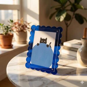 Custom Acrylic Mirror Photo Frame for Tabletop & Wall Display