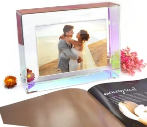 Custom Acrylic Picture Frame Neon Floating Photo Frame for Wall Mount Tabletop Decorative Home Office Hotel