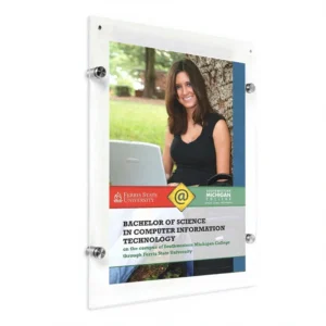 Custom Acrylic Wall Mount Magnetic Poster Certificate Frame 85×11 Inch Vertical Orientation Acrylic Display Stand for Office