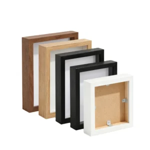 Custom All Black White Walnut MDF Wood 3CM 5CM Deep 8×8 16×16 Inches A3 A4 3D Wall Art Picture Frame Shadow Box Photo Frame