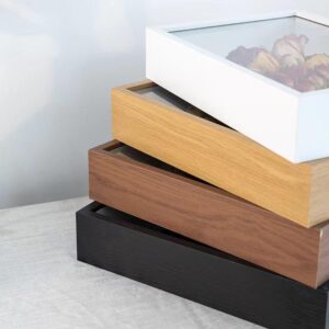Custom All Black White Walnut MDF Wood 3CM 5CM Deep 8×8 16×16 Inches A3 A4 3D Wall Art Picture Frame Shadow Box Photo Frame