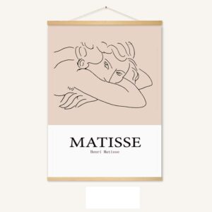 Custom Art Canvas Print Minimal Painting Poster Wooden Frames Scroll Wall Poster Hanger