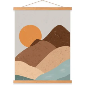 Custom Bamboo Wooden Magnetic Hanging Poster Frame Eco Friendly Waterproof UV Resistant Canvas Oil Painting Artwork Wall Display