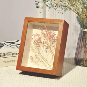 Custom Beautiful DIY Three Dimensional Wooden Photo Frame 5cm Hollow Dried Flower Picture Frame Handmade Specimen