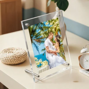 Custom Clear Acrylic Photo Picture Frame with Screw Stand Tabletop Display Acrylic Frames for Birthday Souvenir Gift