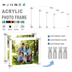 Custom Clear Acrylic Picture Frame Wall Mounted Floating Frameless Decorative Degree Certificate Photo Frame
