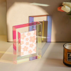 Custom Color Acrylic Photo Frame Iridescent Holographic Tabletop Picture Frame for Home Decor & Gifts