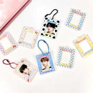 Custom Cute Wind Photo Frame Keychain DIY Acrylic Key Pendant Sticker Decorative Card Digital Photo Keychain Decorative