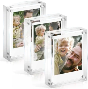 Custom Desktop Free Standing DIY Color Edge Translucent Photo Frames Colored Floating Acrylic Picture Frame