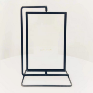 Custom Desktop Plated Rectangle Office Desks Metal Rotating Photo Frames for Picture Easel Stand Photo Frame